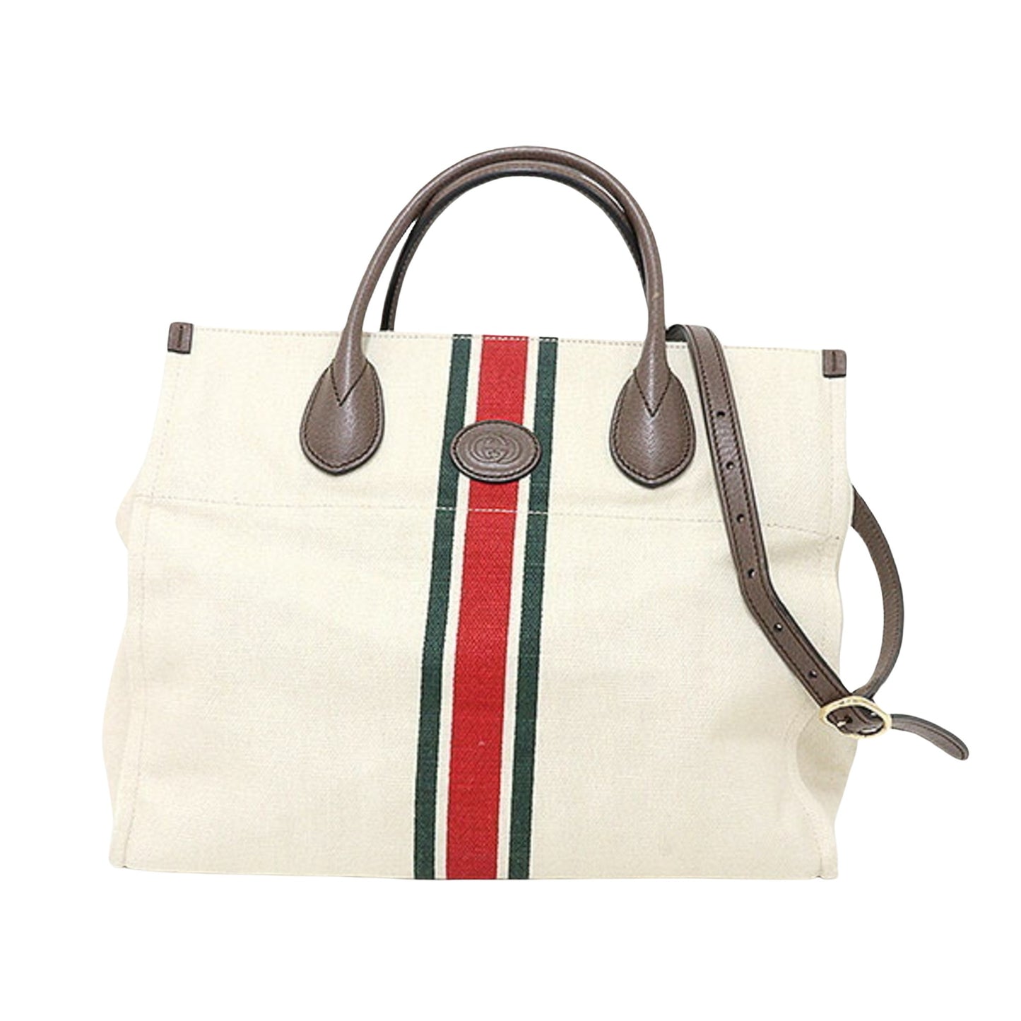 Gucci Cabas White Canvas Tote Bag