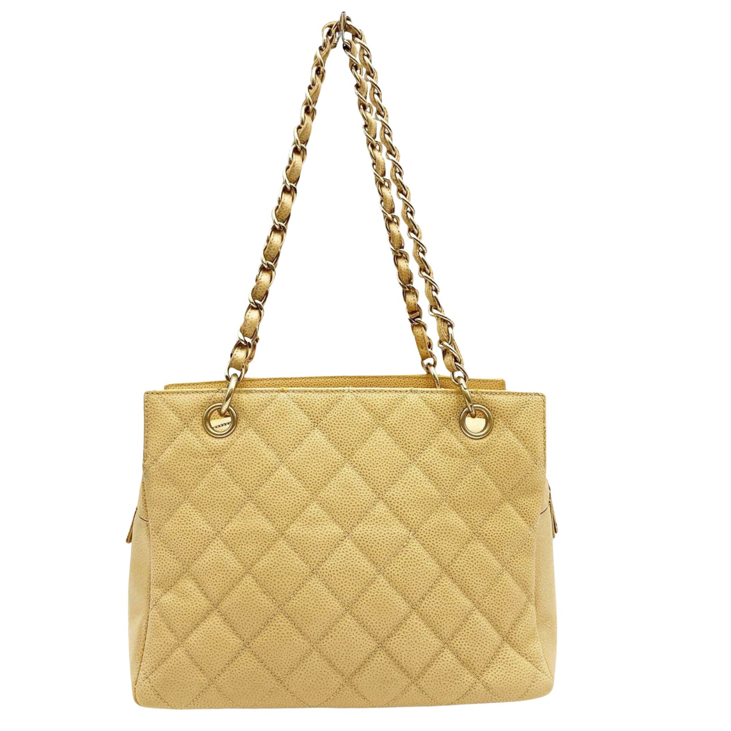 Chanel Shopping Beige Leather Shopper Bag