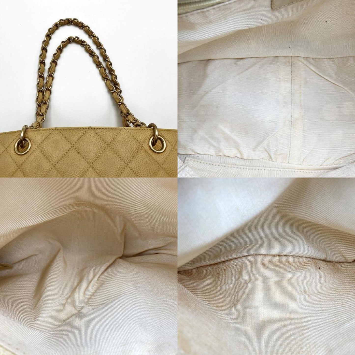 Chanel Shopping Beige Leather Shopper Bag