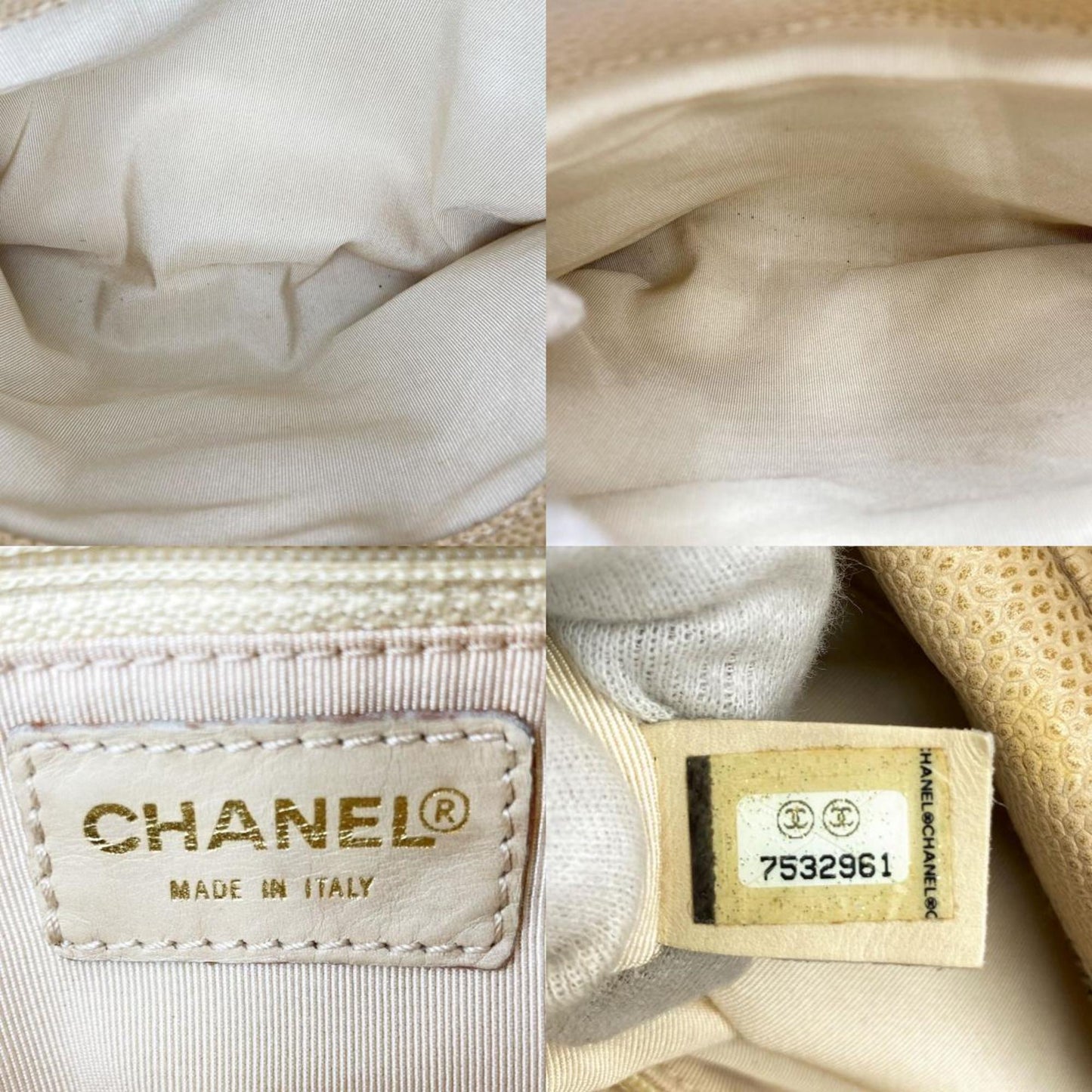 Chanel Shopping Beige Leather Shopper Bag