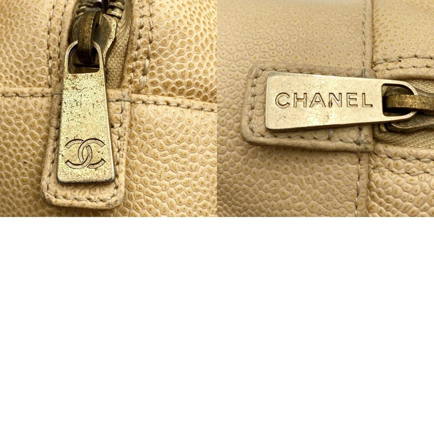 Chanel Shopping Beige Leather Shopper Bag