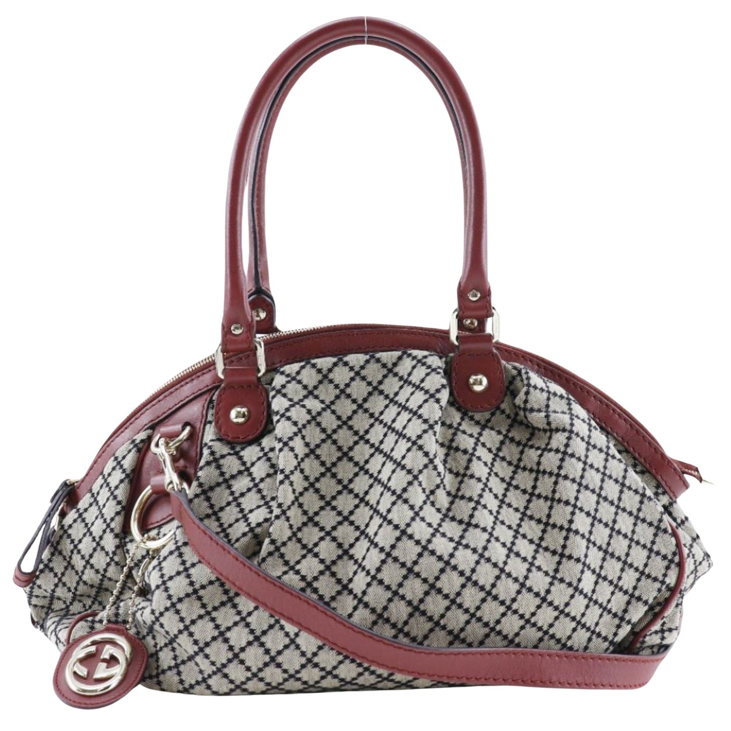 Gucci Diamante Grey Canvas Hand Bag