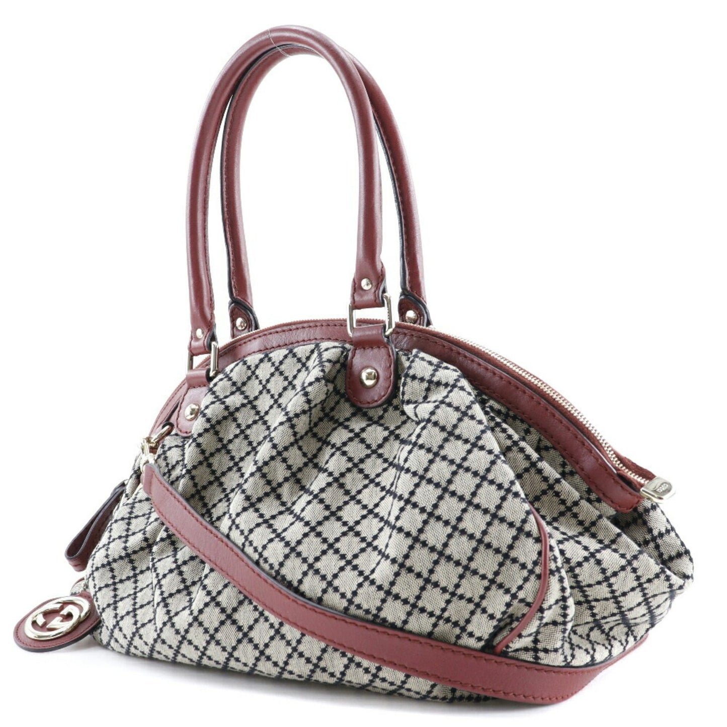 Gucci Diamante Grey Canvas Hand Bag