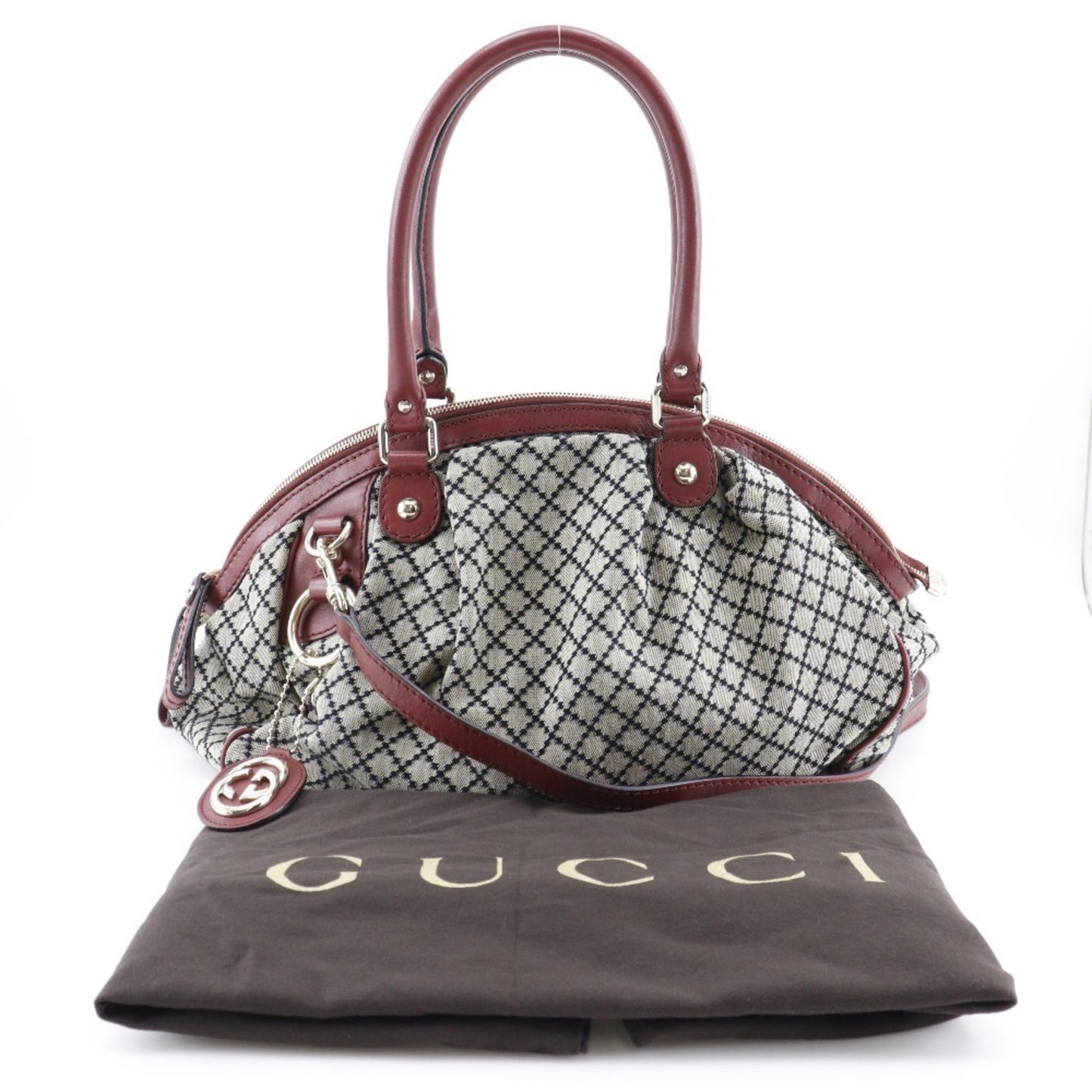 Gucci Diamante Grey Canvas Hand Bag