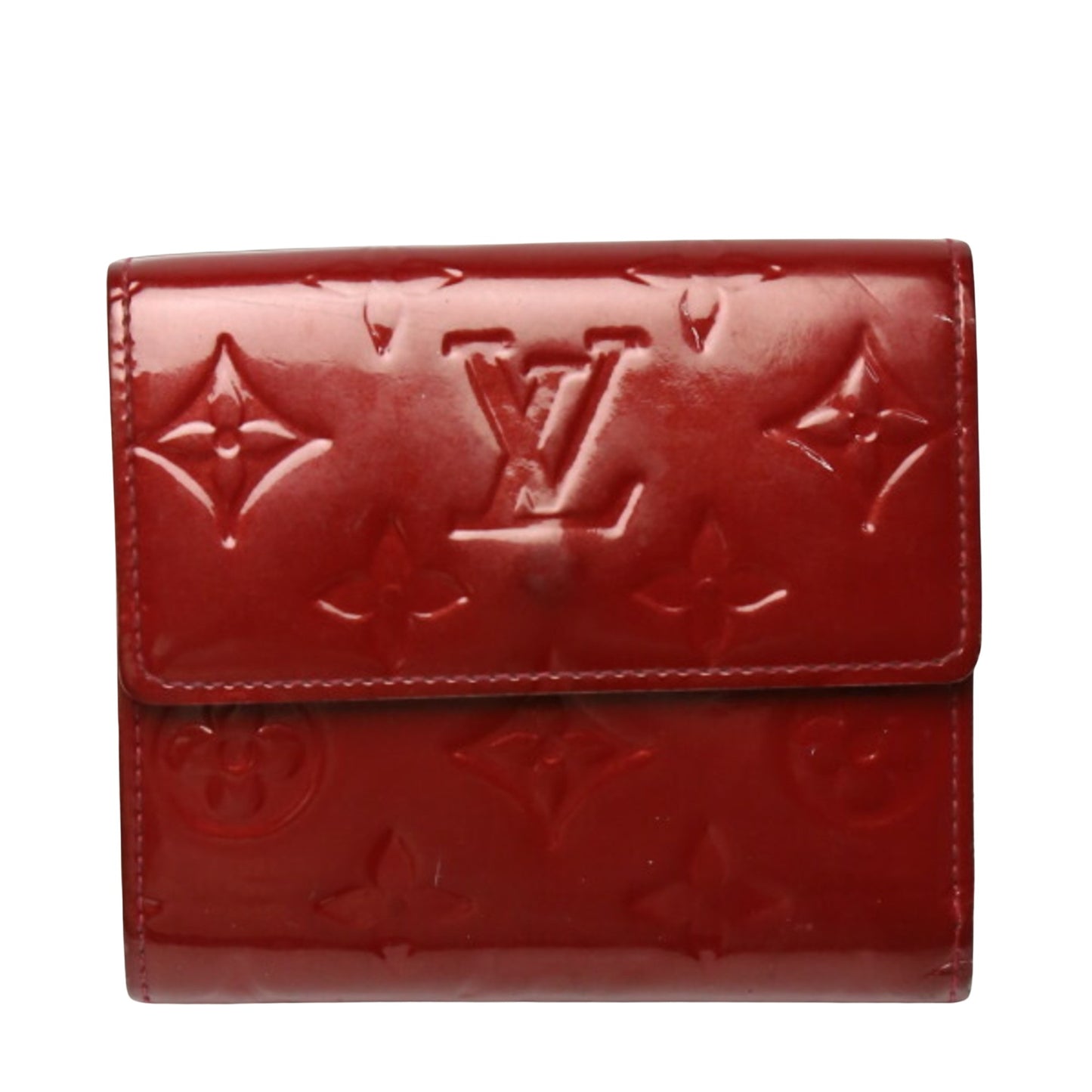 Louis Vuitton Portefeuille Elise Red Patent Leather Wallet Accessories