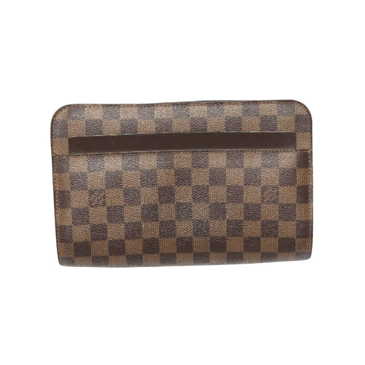 Louis Vuitton Saint Louis Brown Canvas Clutch Bag