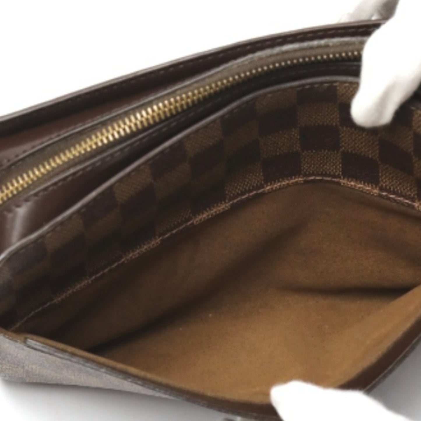 Louis Vuitton Saint Louis Brown Canvas Clutch Bag