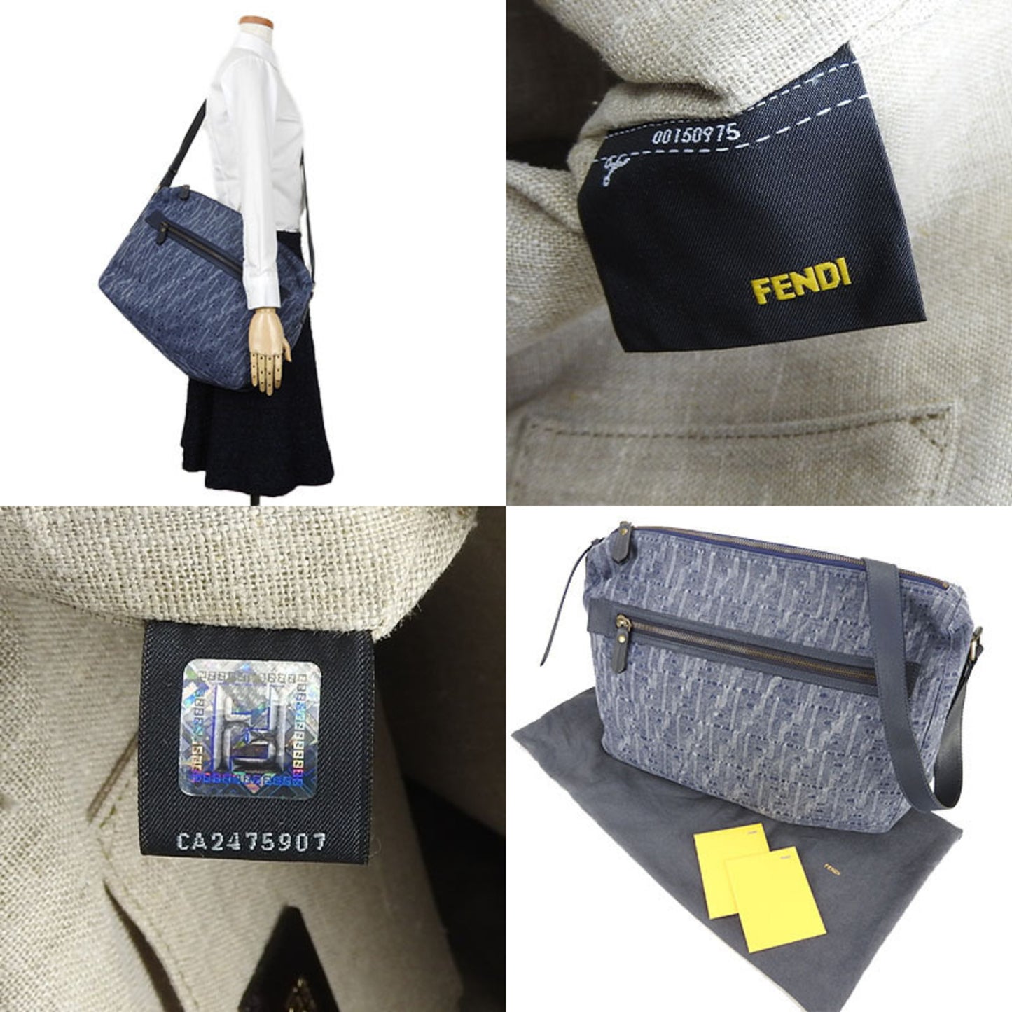 Fendi Zucca Navy Denim - Jeans Shopper Bag