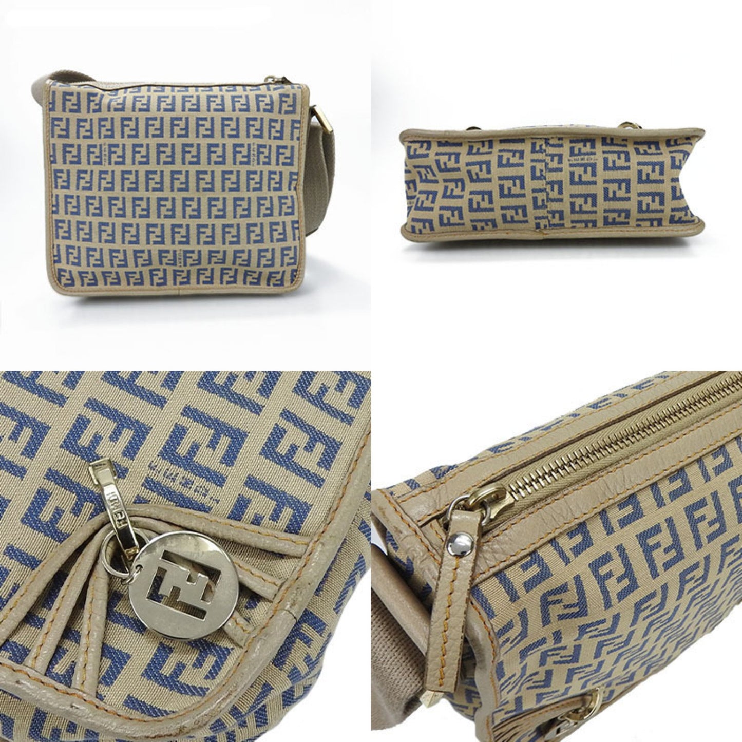 Fendi Zucca Beige Canvas Shopper Bag