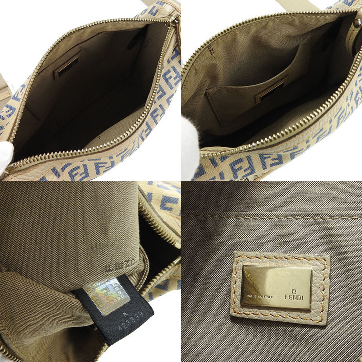 Fendi Zucca Beige Canvas Shopper Bag