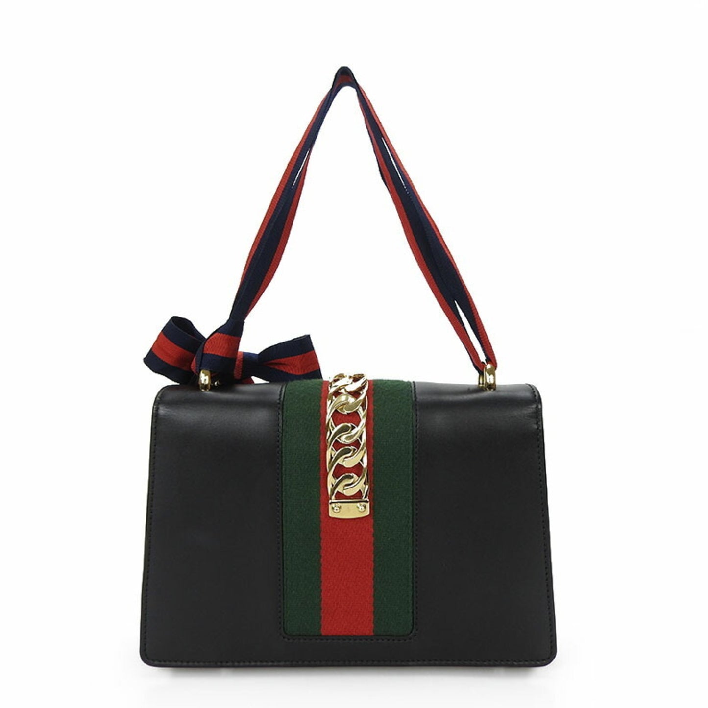 Gucci Sylvie Black Leather Shopper Bag