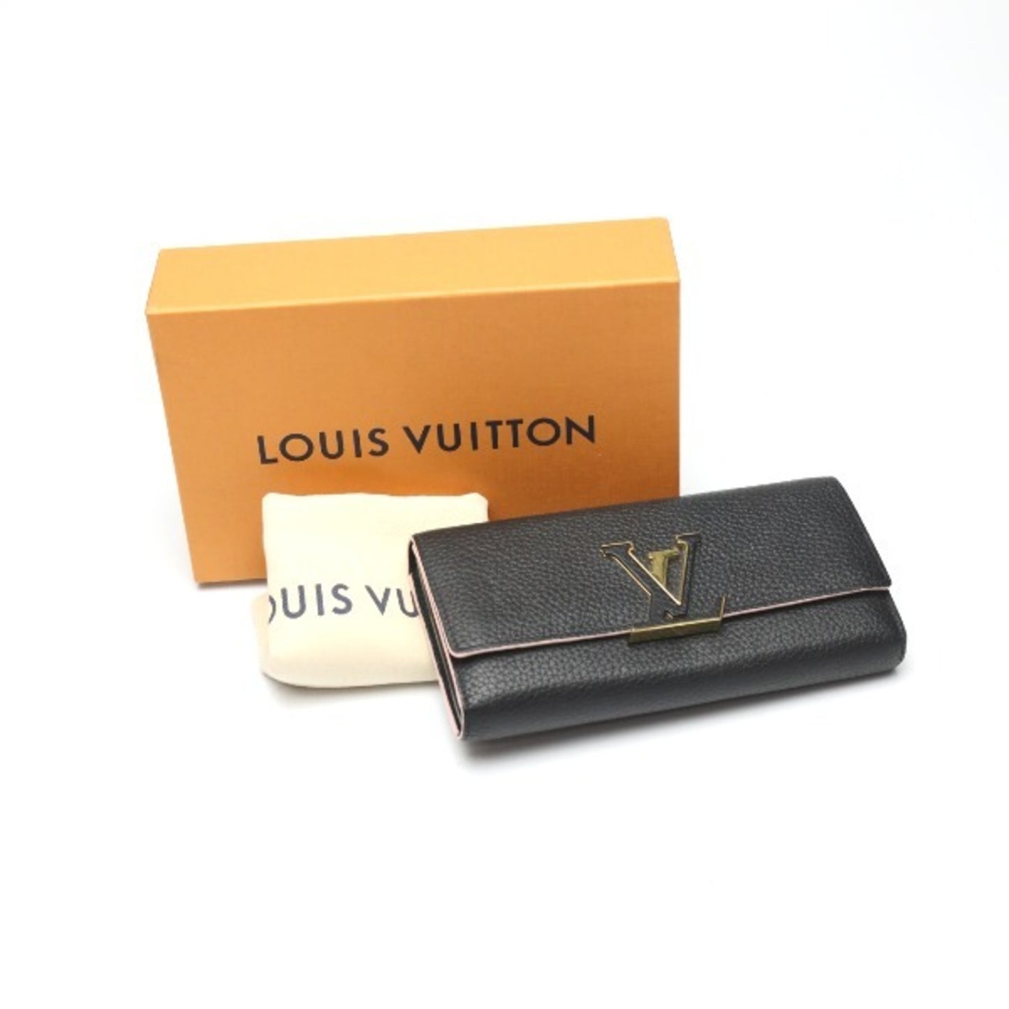 Louis Vuitton Capucines Black Leather Wallet Accessories