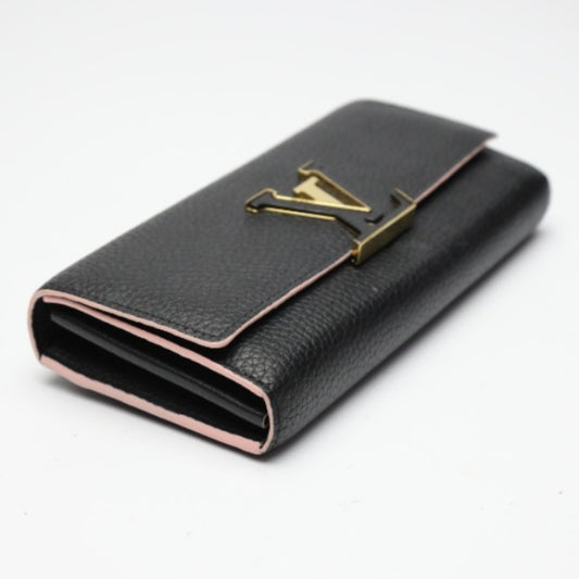 Louis Vuitton Capucines Black Leather Wallet Accessories