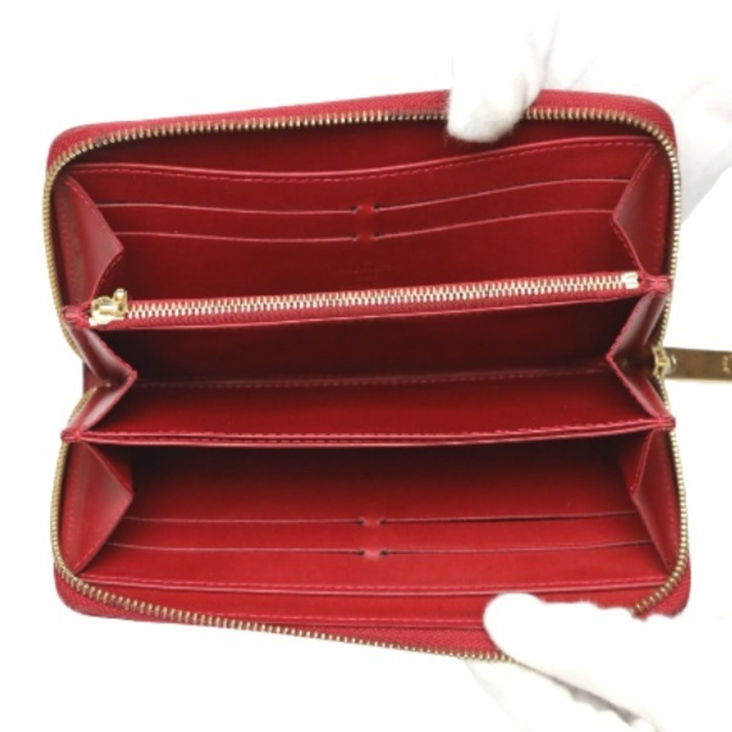 Louis Vuitton Zippy Red Patent Leather Wallet Accessories