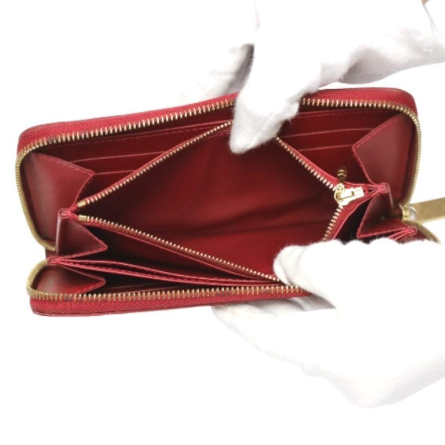 Louis Vuitton Zippy Red Patent Leather Wallet Accessories