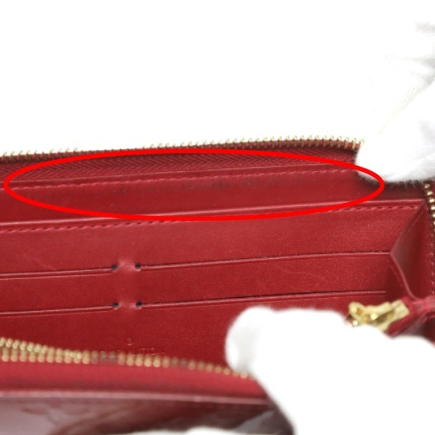 Louis Vuitton Zippy Red Patent Leather Wallet Accessories