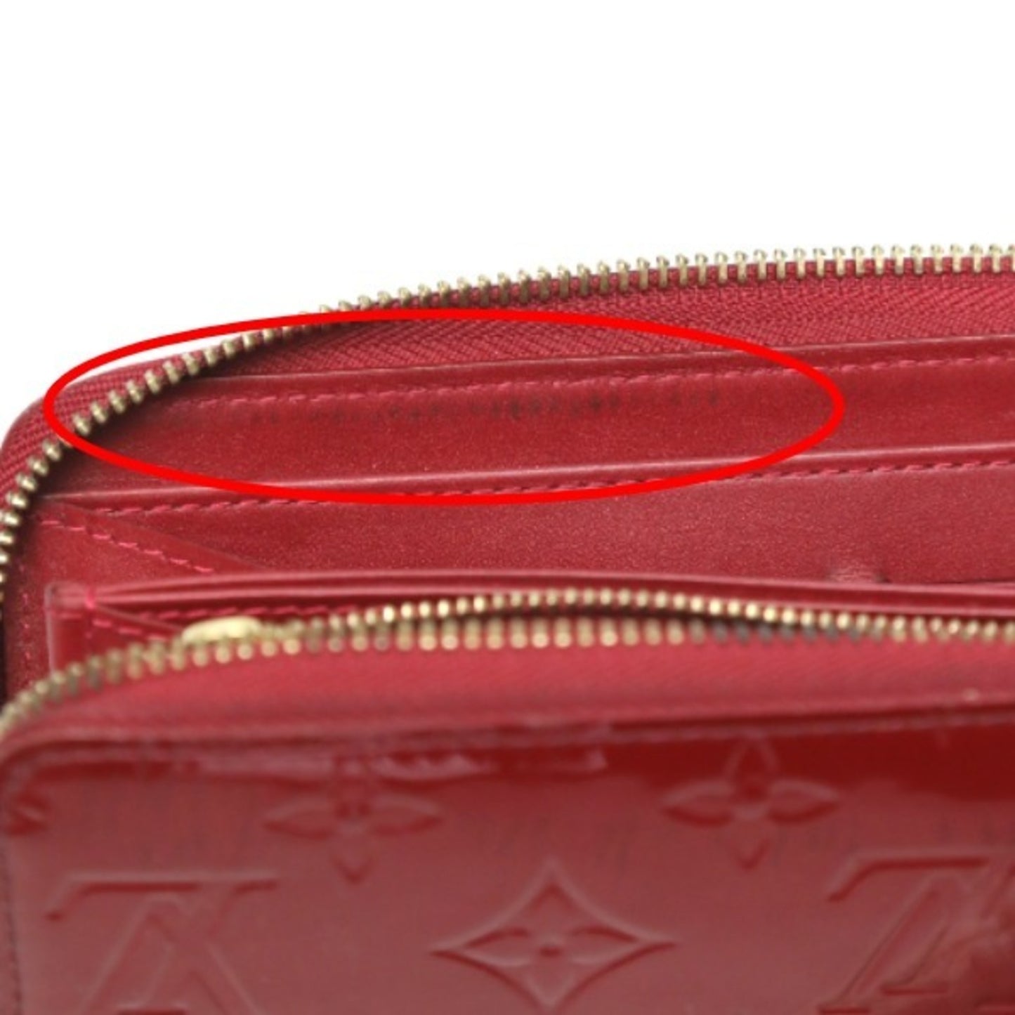 Louis Vuitton Zippy Red Patent Leather Wallet Accessories