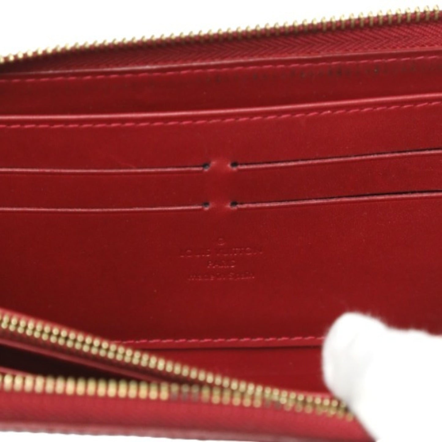 Louis Vuitton Zippy Red Patent Leather Wallet Accessories