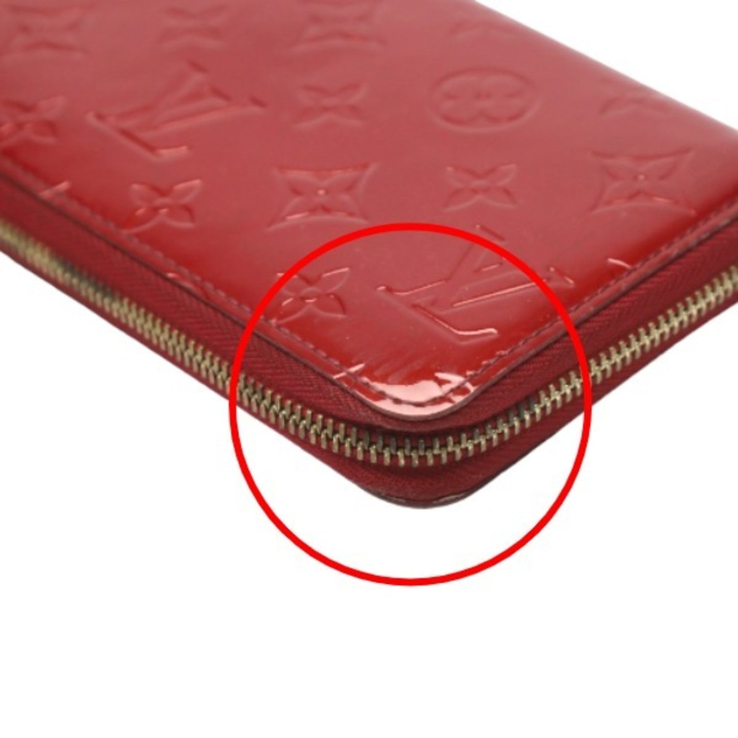 Louis Vuitton Zippy Red Patent Leather Wallet Accessories