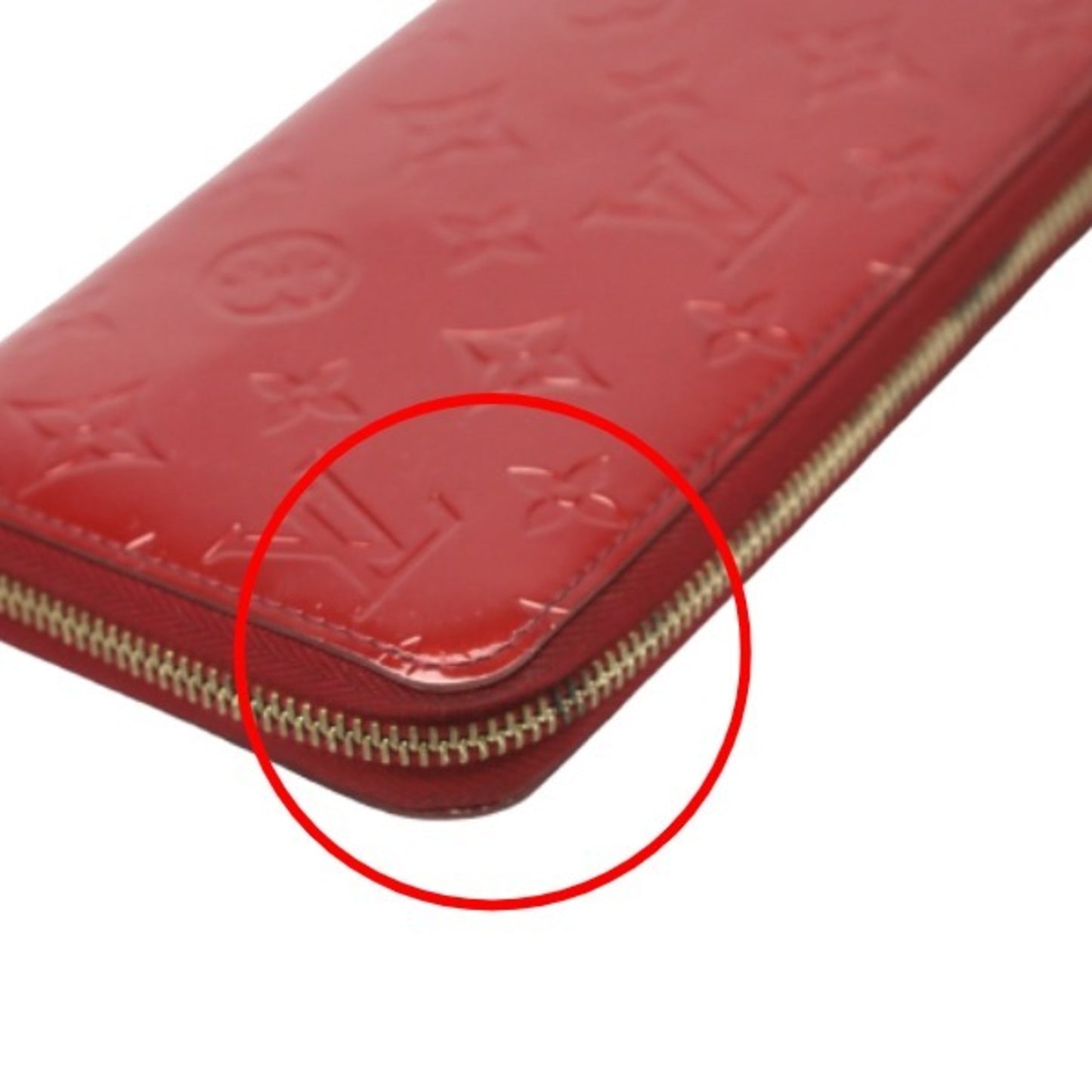 Louis Vuitton Zippy Red Patent Leather Wallet Accessories