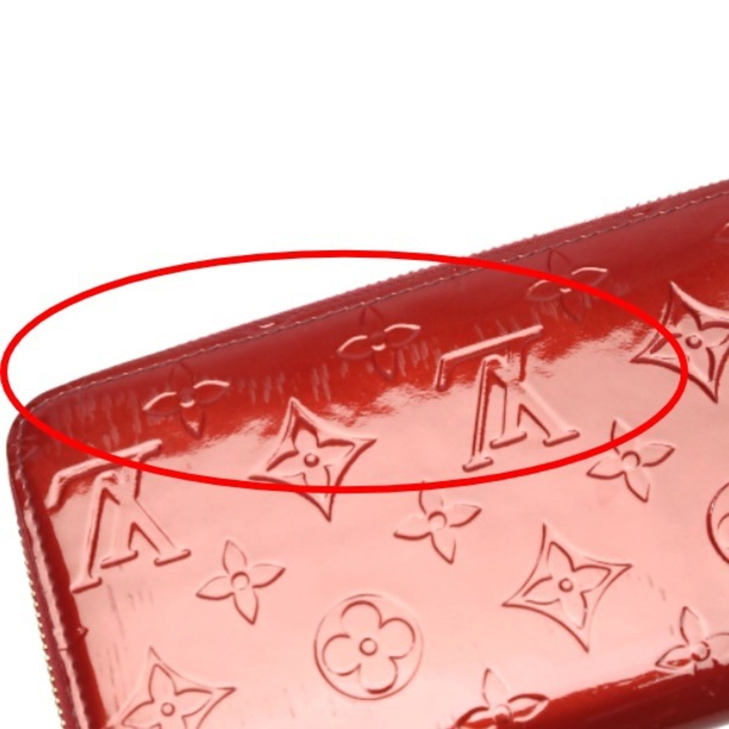 Louis Vuitton Zippy Red Patent Leather Wallet Accessories