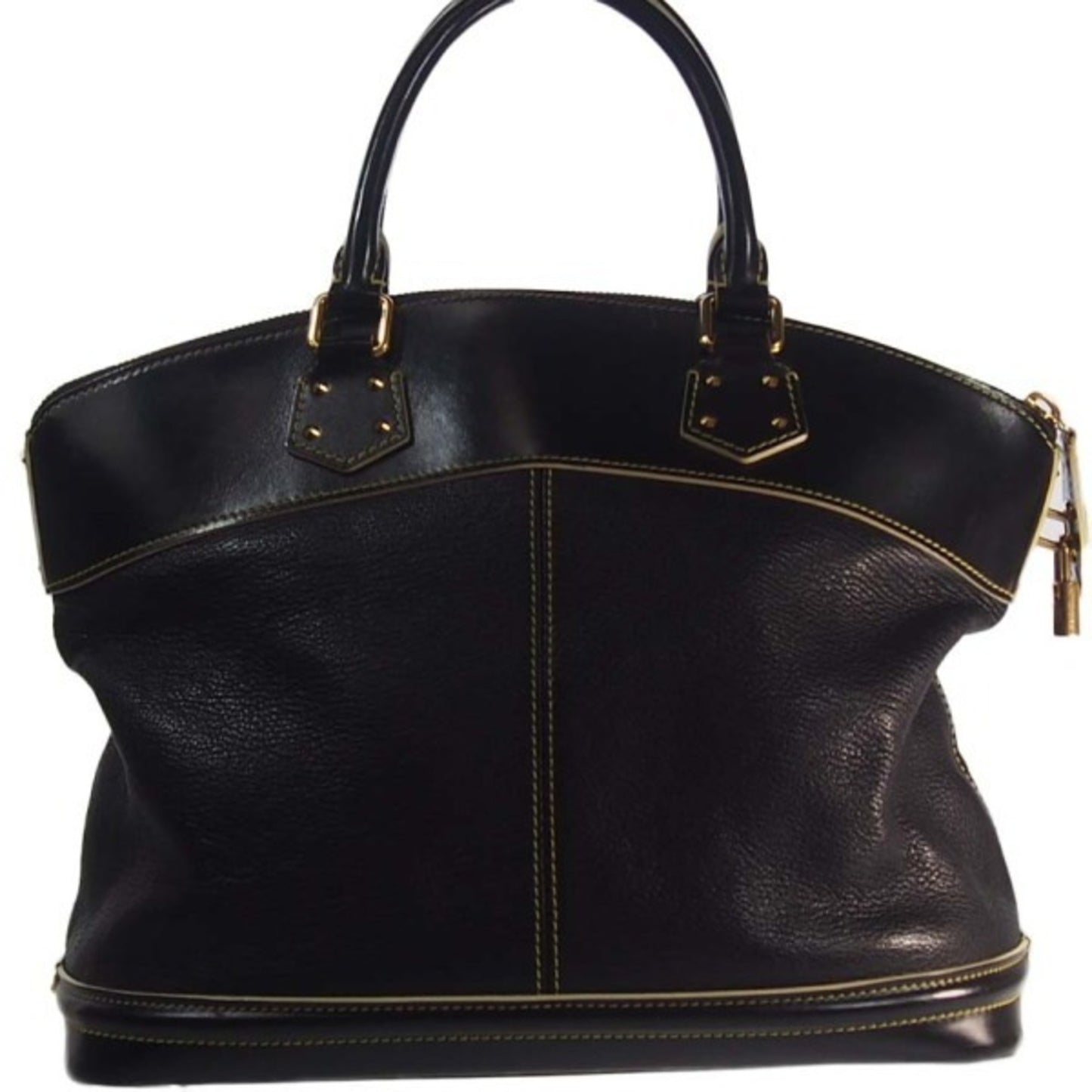 Louis Vuitton Lockit Black Leather Hand Bag