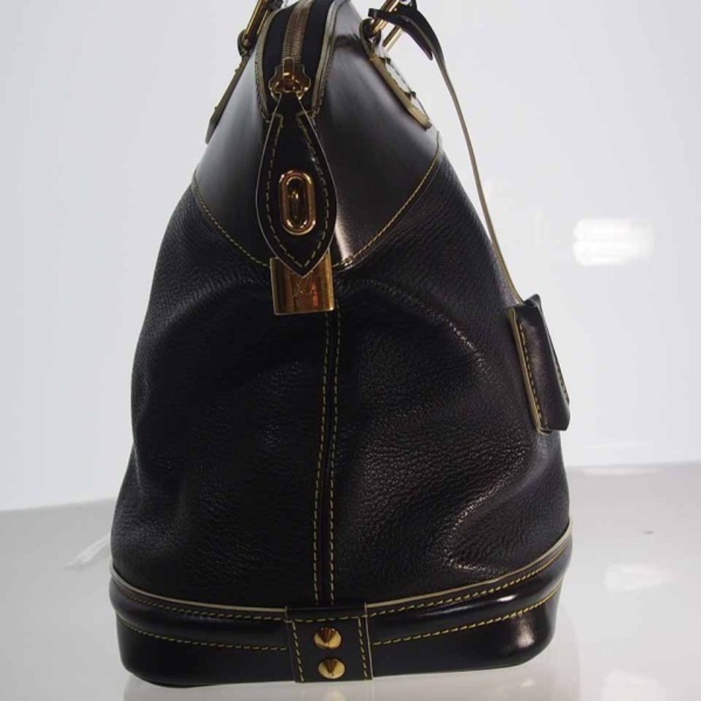 Louis Vuitton Lockit Black Leather Hand Bag