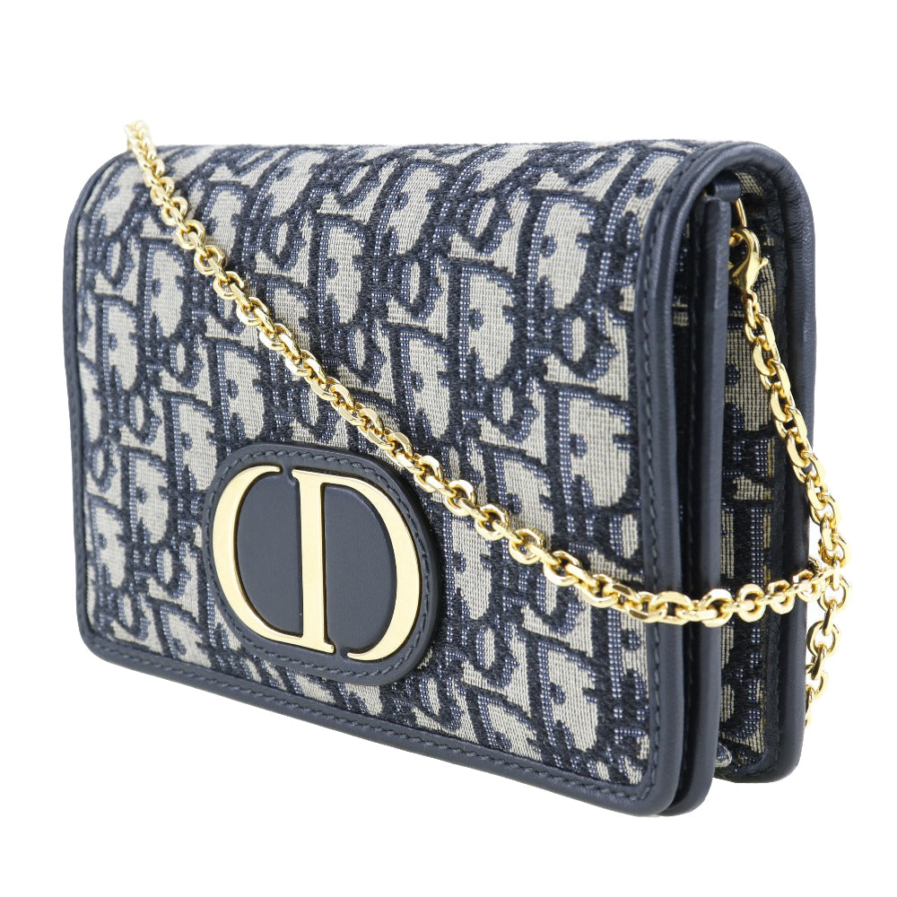 Dior 30 Montaigne Navy Canvas Shoulder Bag