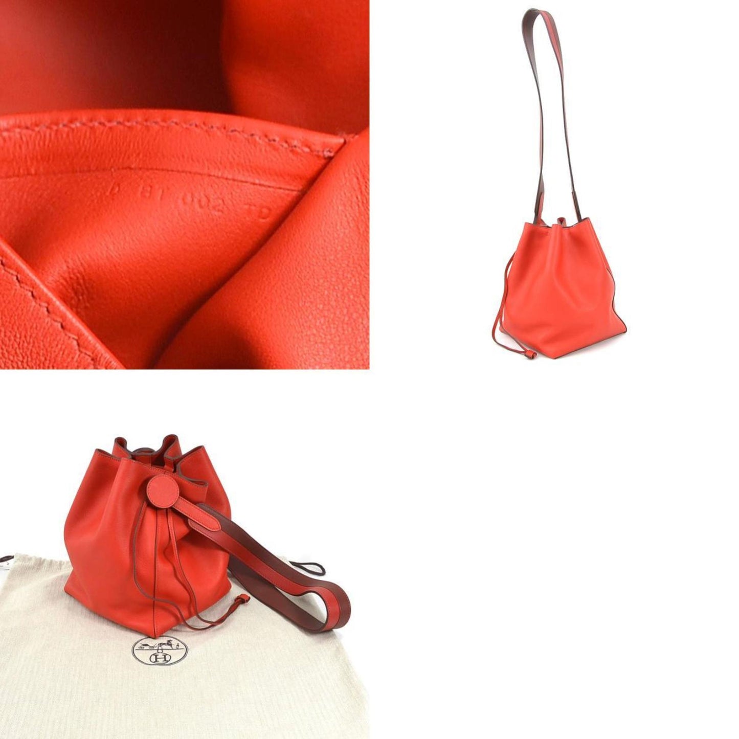 Hermès Licol Red Leather Shopper Bag