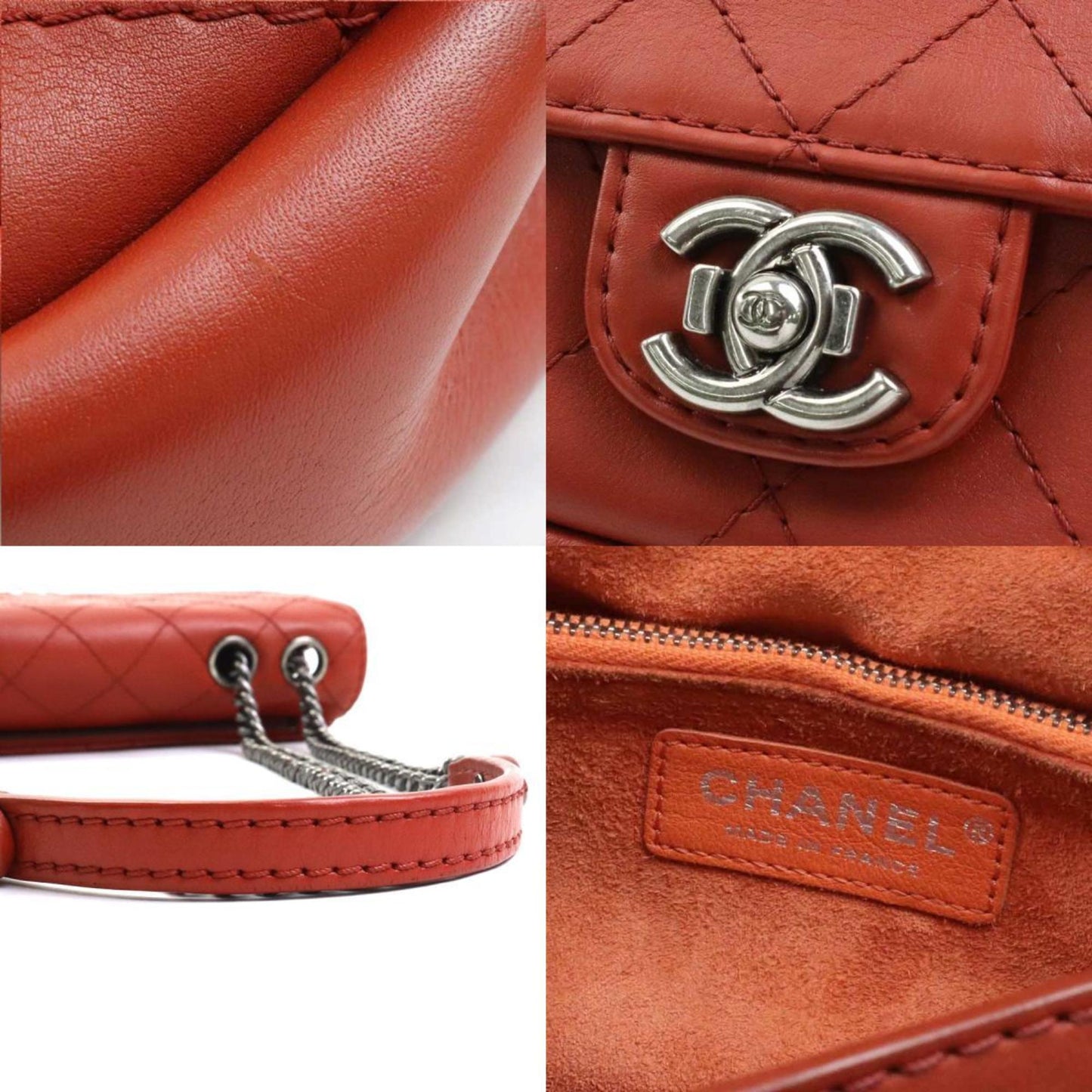 Chanel Timeless Orange Leather Shopper Bag