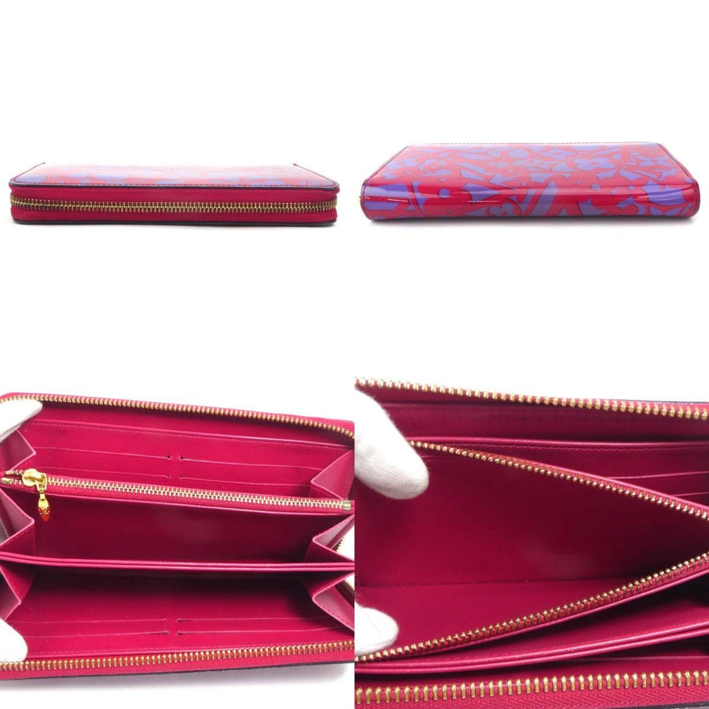 Louis Vuitton Portefeuille zippy Red Patent Leather Wallet Accessories