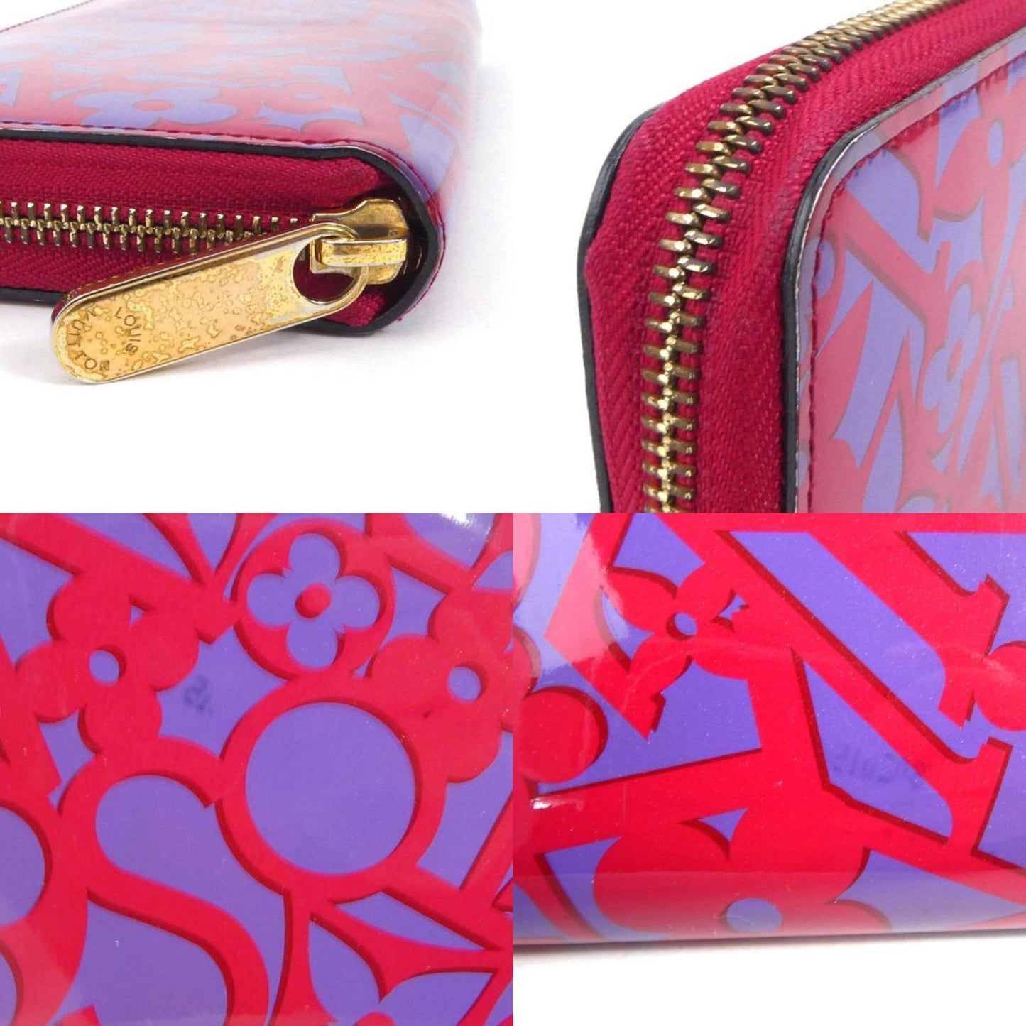 Louis Vuitton Portefeuille zippy Red Patent Leather Wallet Accessories