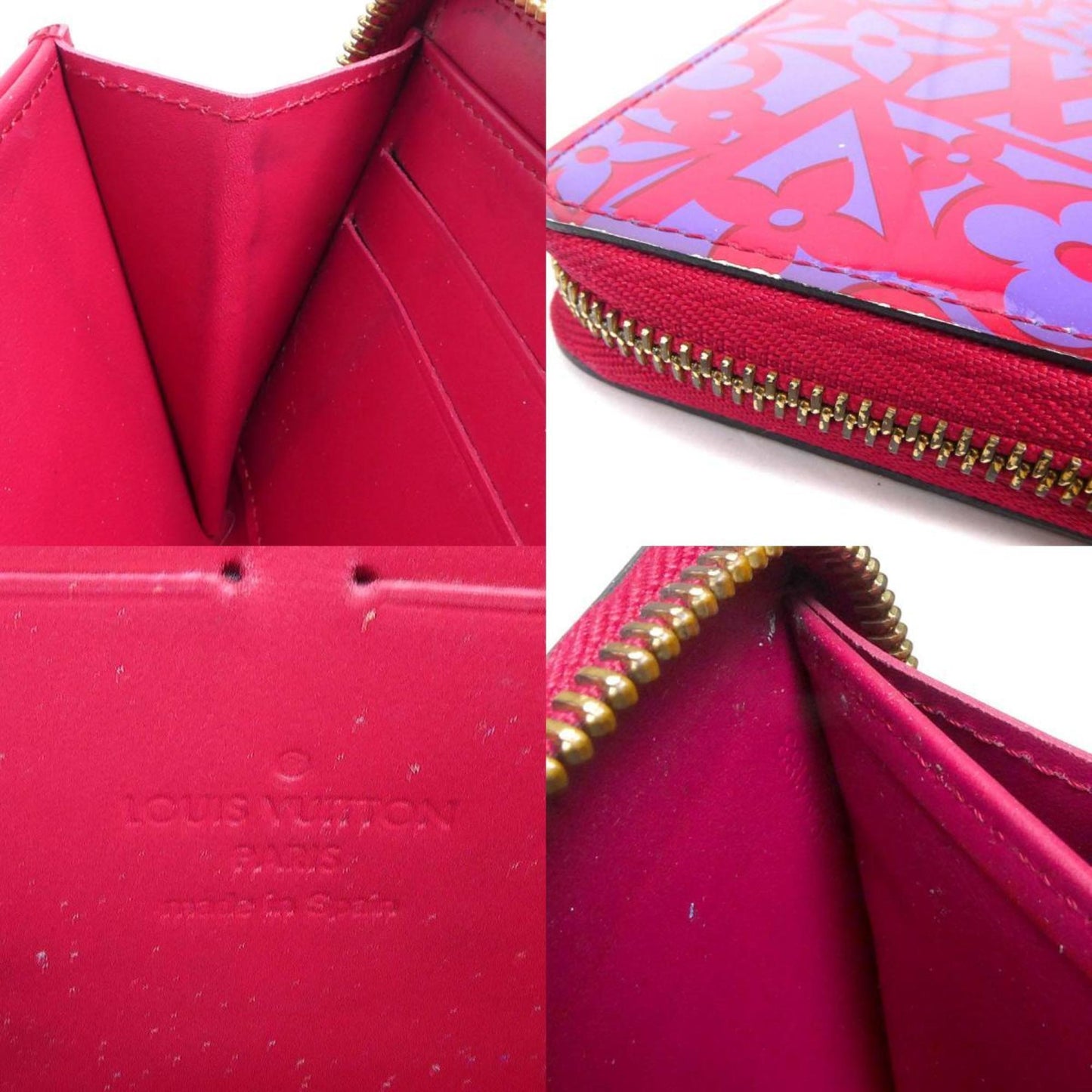 Louis Vuitton Portefeuille zippy Red Patent Leather Wallet Accessories