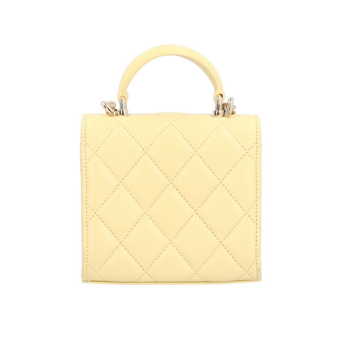 Chanel Matelassé Yellow Leather Hand Bag