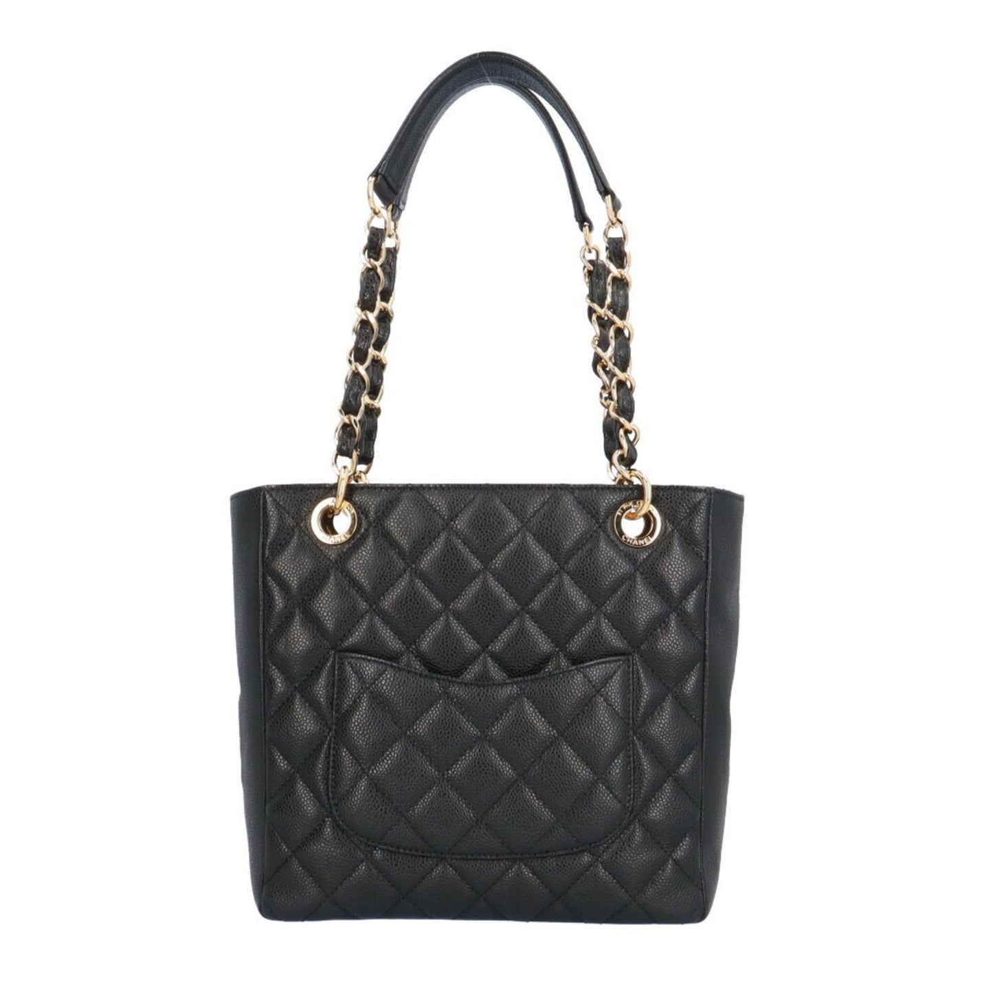 Chanel Shopping Black Leather Tote Bag