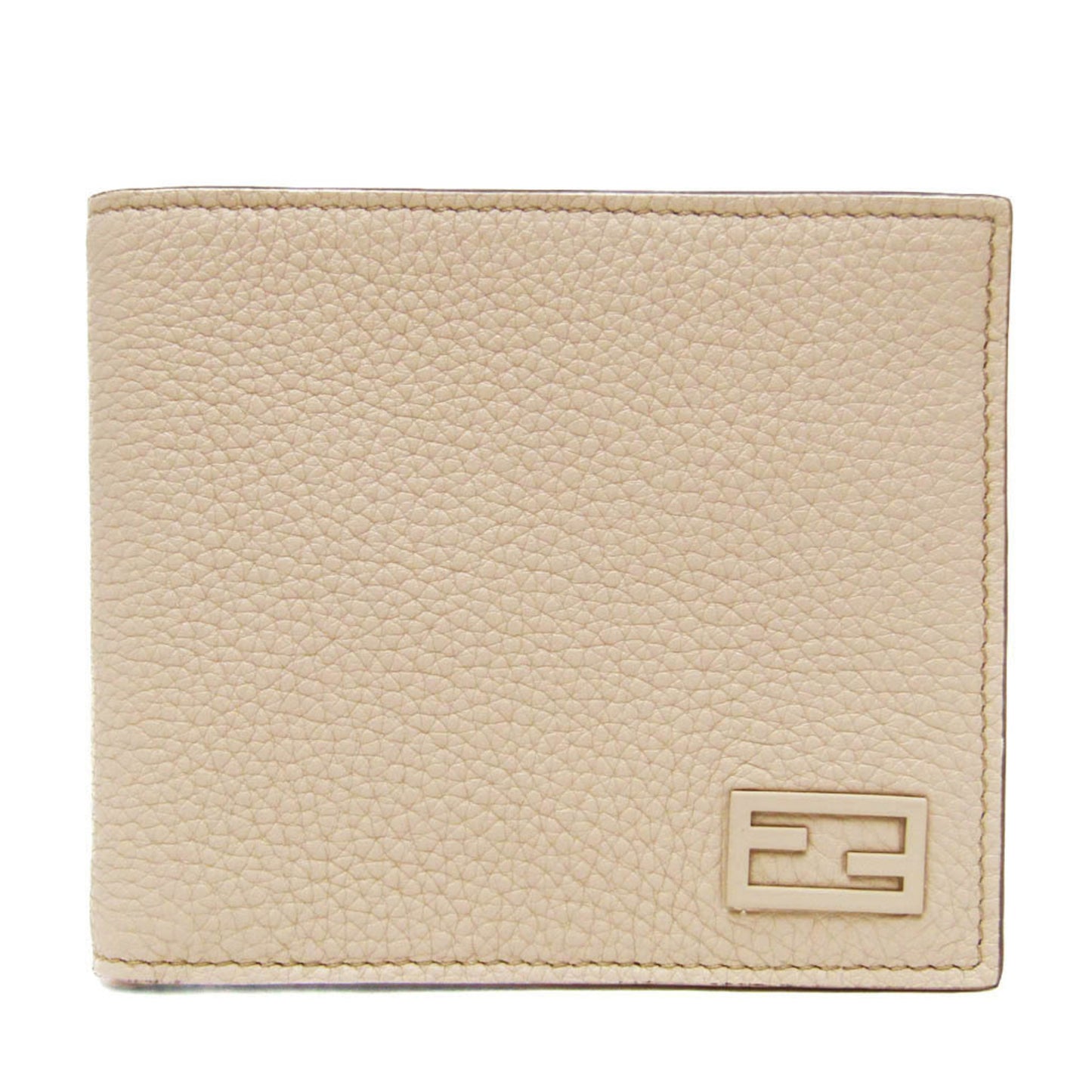 Fendi FF Beige Leather Wallet Accessories