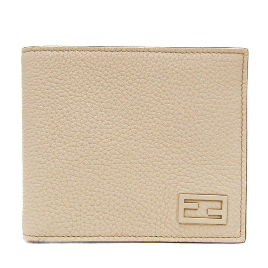 Fendi FF Beige Leather Wallet Accessories