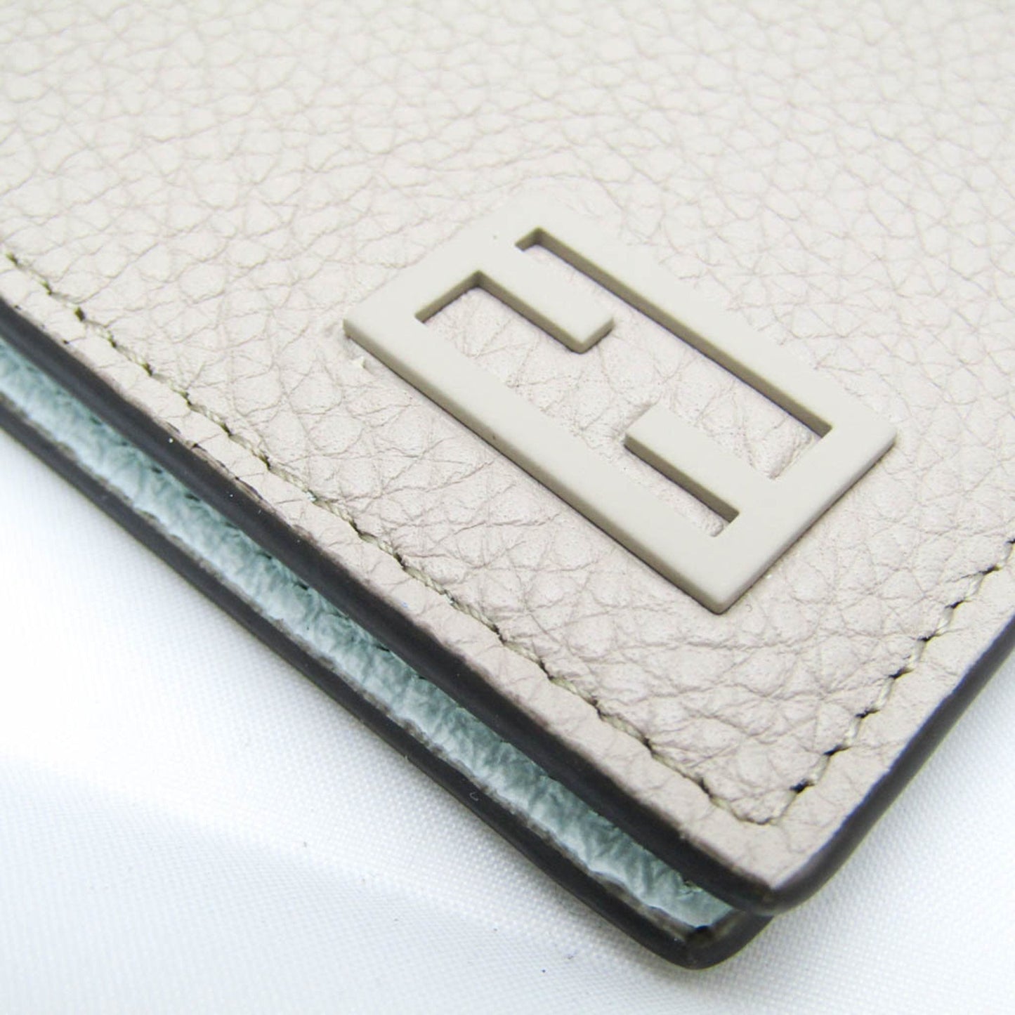 Fendi FF Beige Leather Wallet Accessories