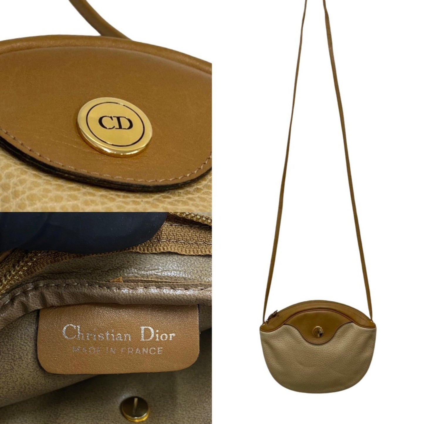 Dior Beige Leather Shopper Bag