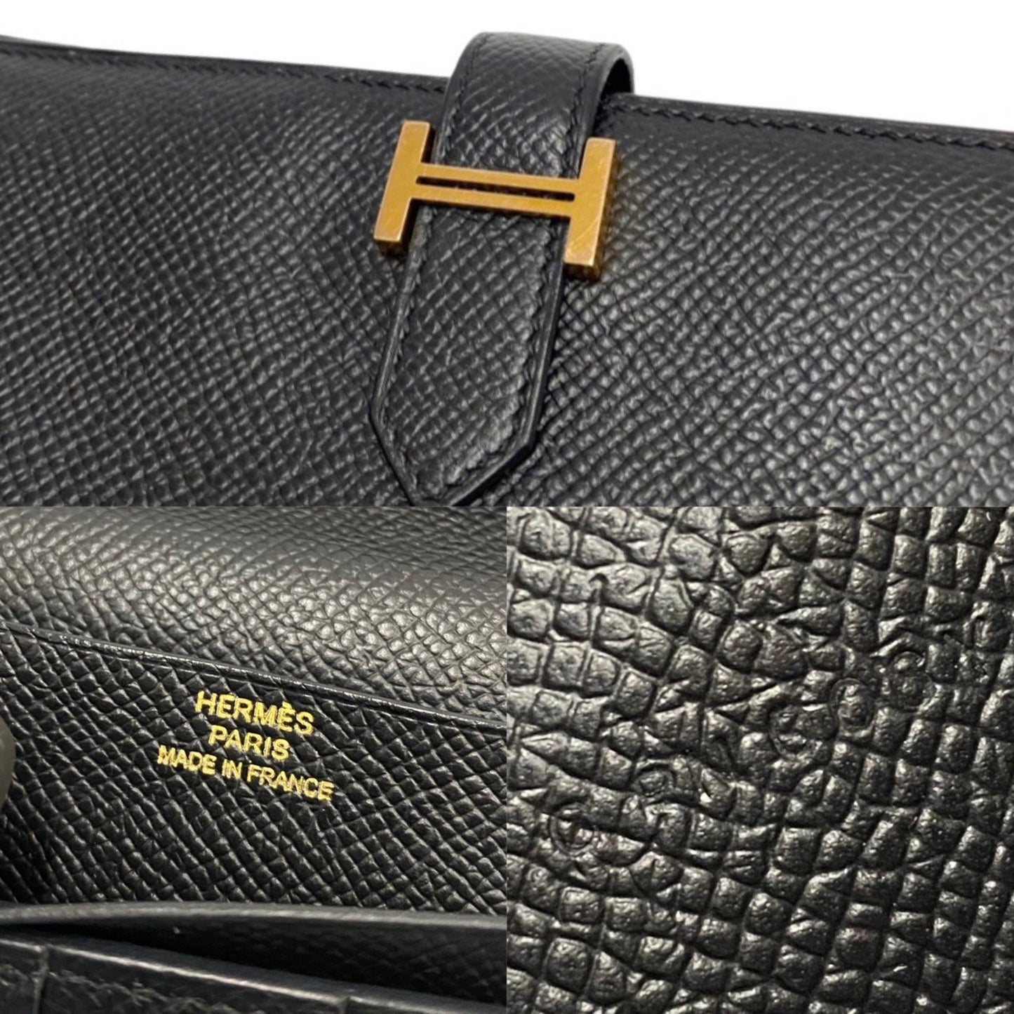 Hermès Béarn Black Leather Wallet Accessories