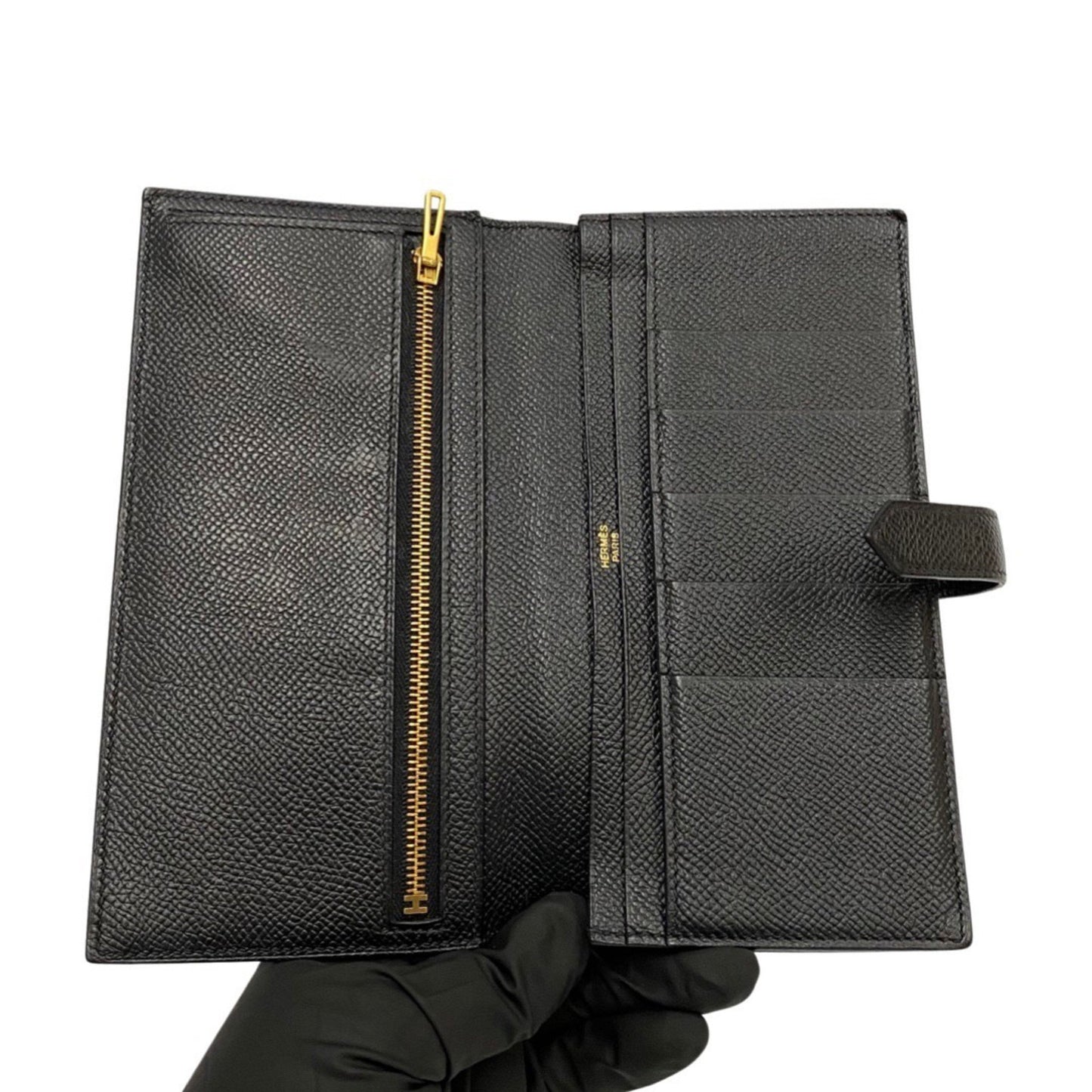 Hermès Béarn Black Leather Wallet Accessories