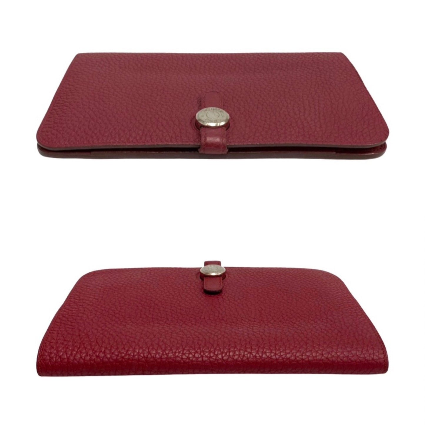 Hermès Dogon Burgundy Leather Wallet Accessories