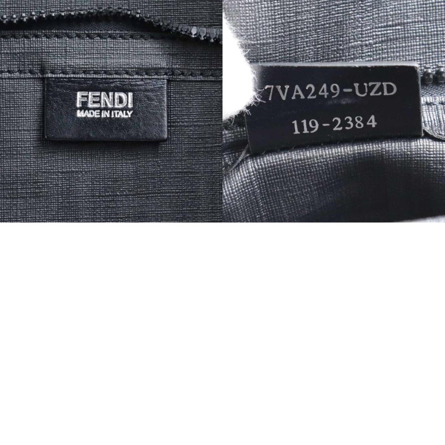 Fendi Zucca Black Leather Hand Bag