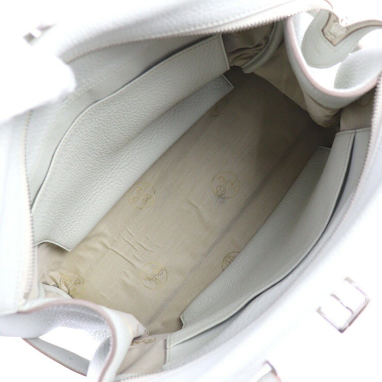 Hermès Atlas White Leather Hand Bag