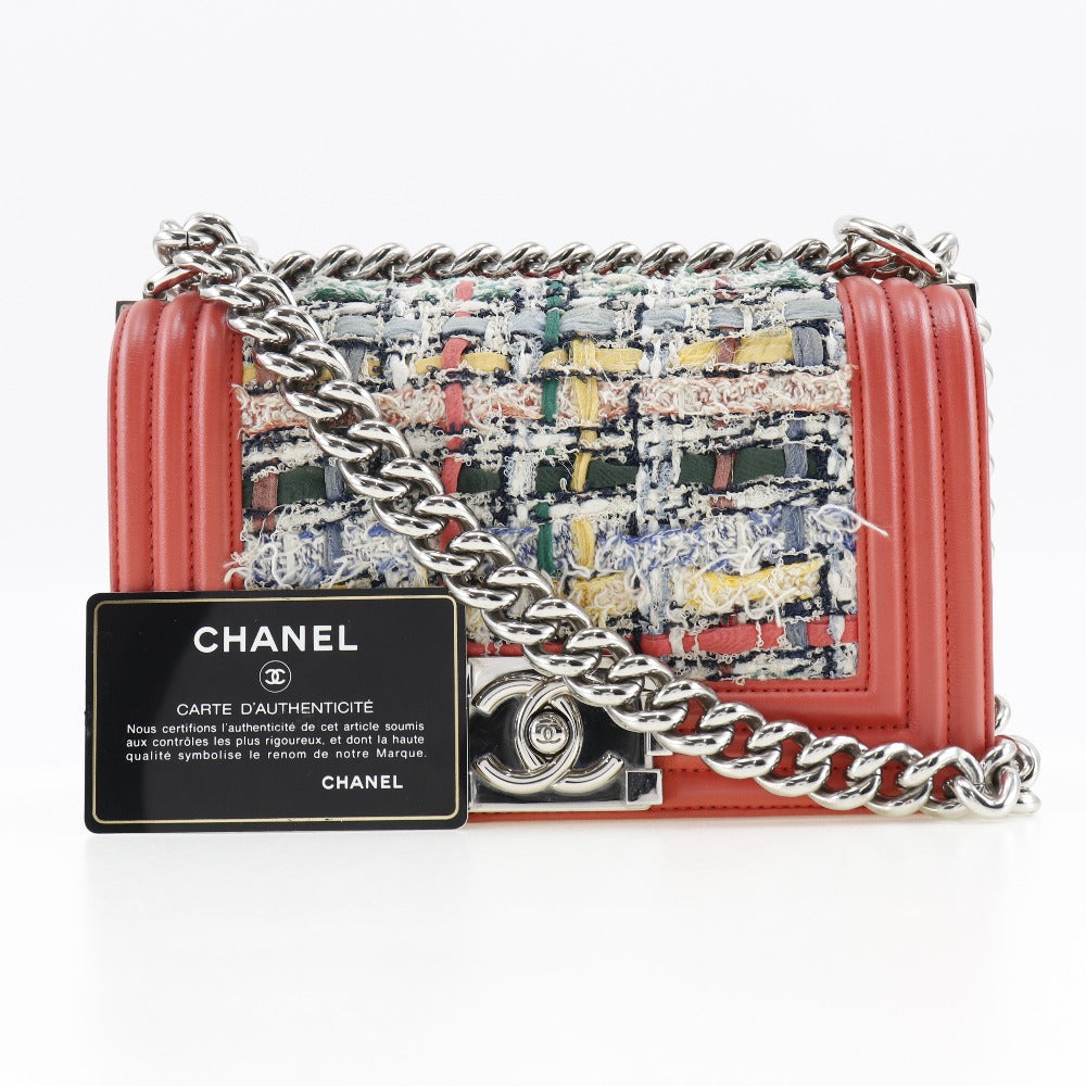 Chanel Boy Red Leather Shoulder Bag