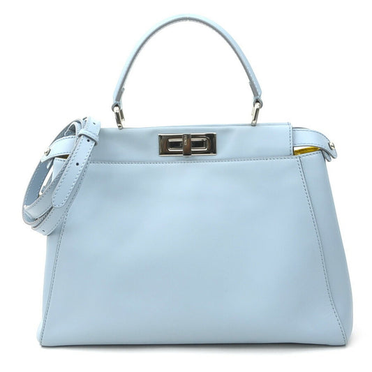 Fendi Peekaboo X-lite Medium Blue Leather Hand Bag