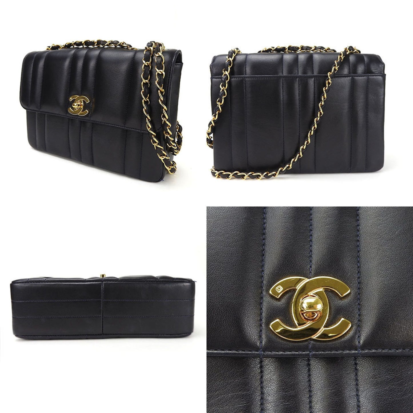 Chanel Flap bag Navy Leather Shoulder Bag