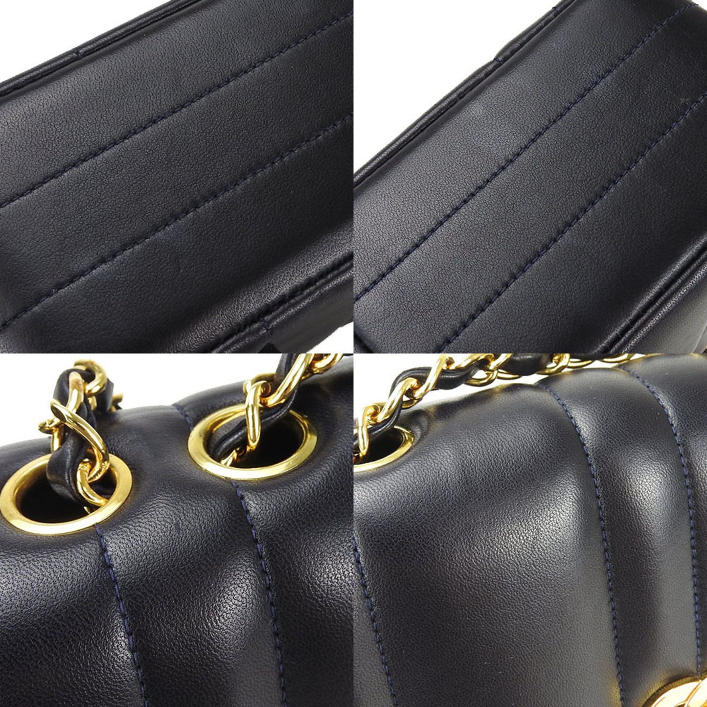 Chanel Flap bag Navy Leather Shoulder Bag