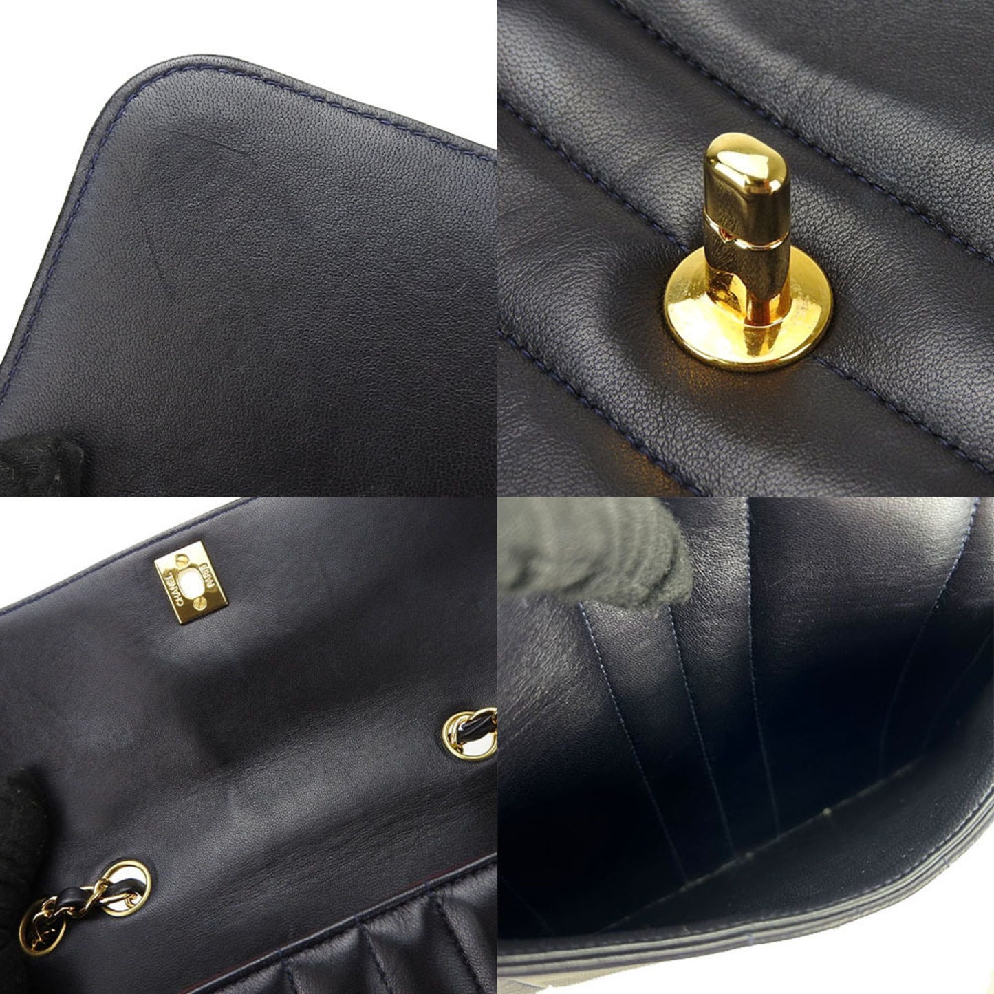 Chanel Flap bag Navy Leather Shoulder Bag