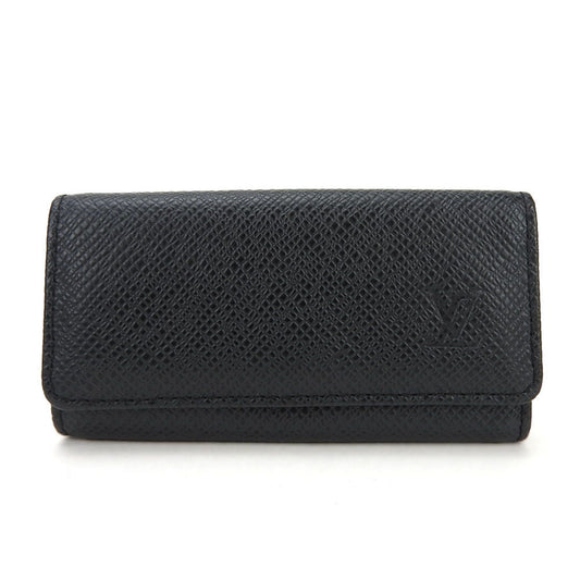 Louis Vuitton Etui pour clés 4 Black Leather Wallet Accessories